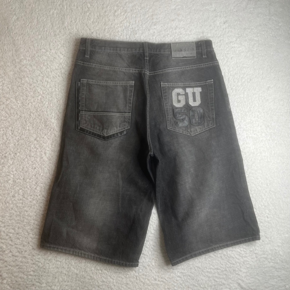 G-Unit Denim Company Mens Baggy Jean Shorts Black Wash GU 50 Hip Hop Y2K Size 36